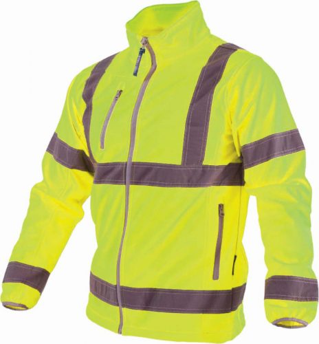 Softshell pulóver fényvisszaverő csíkkal, S, sárga, STALCO PREMIUM