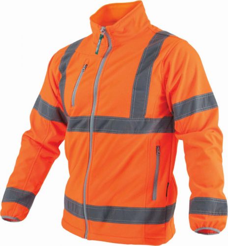 Softshell pulóver fényvisszaverő csíkkal, XXXL, narancssárga, STALCO PREMIUM