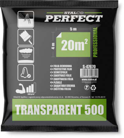 Festőfólia extra erős 4 x 5 m , LDPE , 500 g , extra erős (STALCO PERFECT)